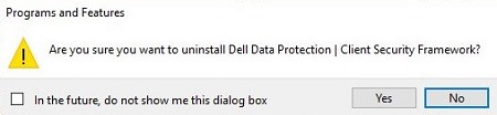 Afinstaller prompt