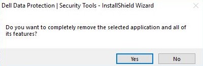 Afinstaller prompt