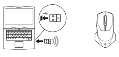 SLN318286_en_US__26I_Alienware_610M_Gaming_Mouse_Connecting_the_USB_Dongle_Portable_Device_BD_v1