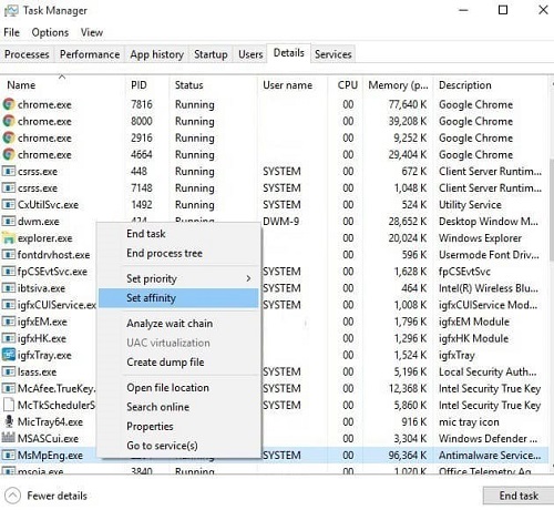 msmpeng affinities task-manager