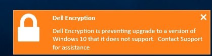 Dell Encryption notification
