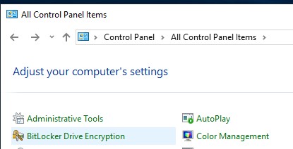 BitLocker Drive Encryption