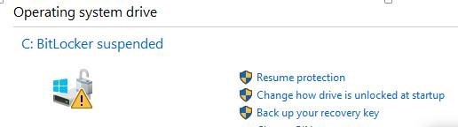 BitLocker on keskeytetty