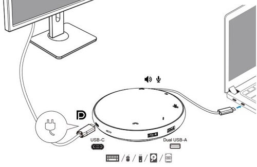 Dell Speakerphone With Multiport Adapter MH3021P Power
