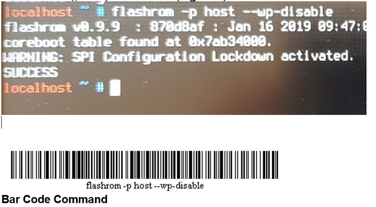 Příkaz k&nbsp;zakázání hostitele flashrom počítače Chromebook