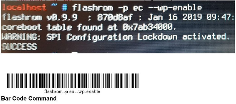 Příkaz k&nbsp;povolení ec flashrom počítače Chromebook