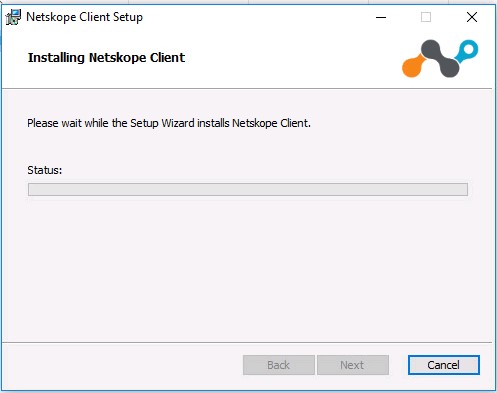 Einrichten des Netskope-Clients wird ausgeführt