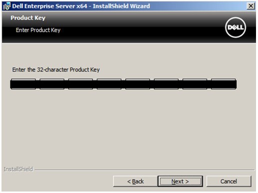 Installer product key field