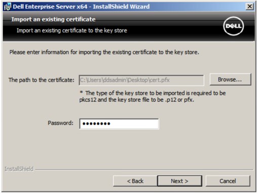 Existing certificate import process