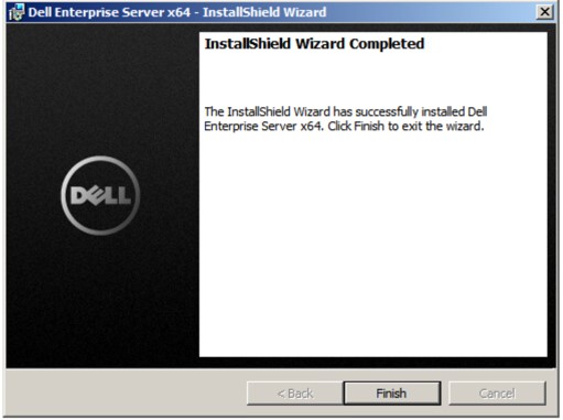 Dell Data Protection Enterprise Edition Server InstallShield Wizard Completed screen