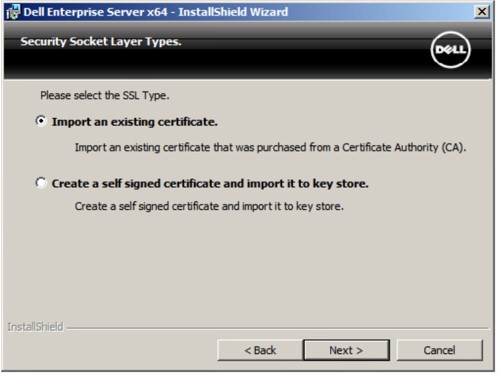 Installer certificate options