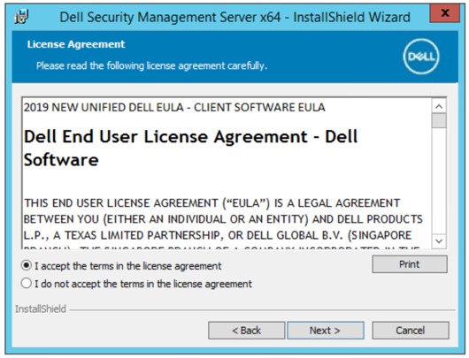 Installer EULA prompt