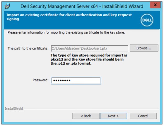 Existing certificate import process