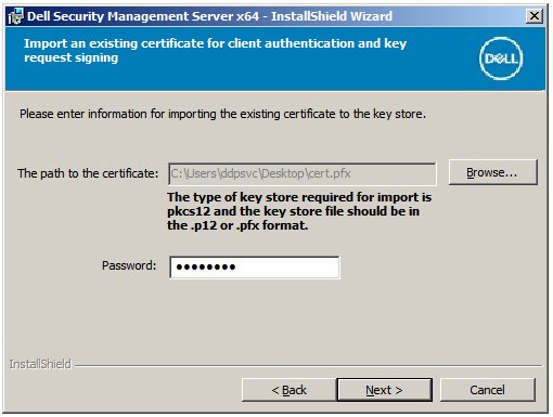 Existing certificate import process