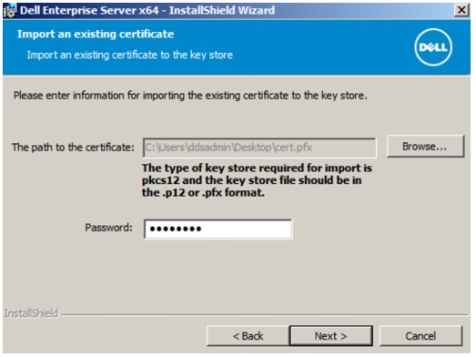 Existing certificate import process