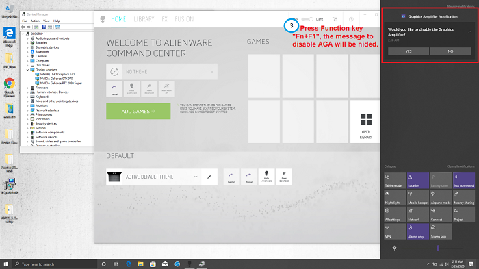 Action Center étape 3