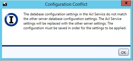 Configuration conflict message