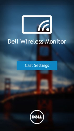 Tippen Sie auf „Projektionseinstellungen“ in der Dell Wireless-Monitor-App.