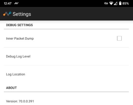 Informazioni sulla versione nell'app