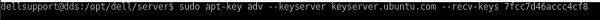 Spusťte příkaz sudo apt-key adv --keyserver keyserver.ubuntu.com --recv-keys 7FCC7D46ACCC4CF8