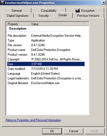Working EMSServiceHelper.exe