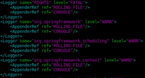 Agregar la sección del registrador al archivo log4j.xml