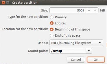 Opret partition