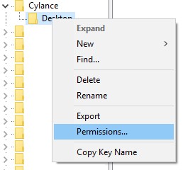 Haga clic en Permissions