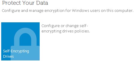 Možnost Self-Encrypting Drives (Samošifrovací jednotky)