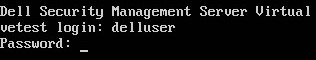 Dell Security Management Server Virtuel administrationskonsol