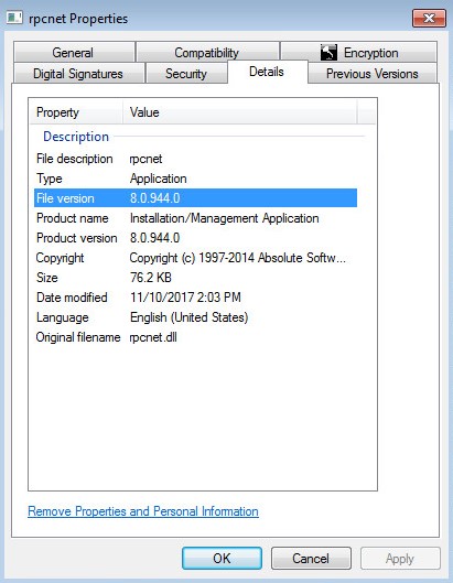 ファイル バージョンの例