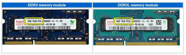 difference in labelling between DDR3 memory module and DDR3L memory module