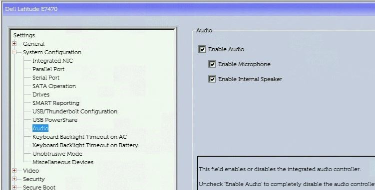 E7470 BIOS 音频