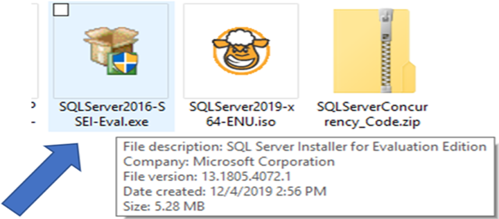 Installationsprogramm für ausführbare SQL Server-Datei