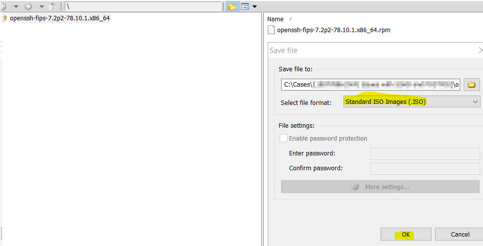 Using PowerISO to create the ISO