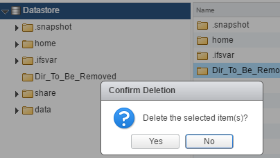 Delete directory at mounted hosts