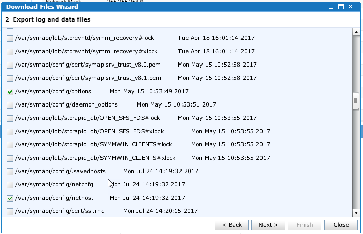 Selezione delle opzioni e nethost