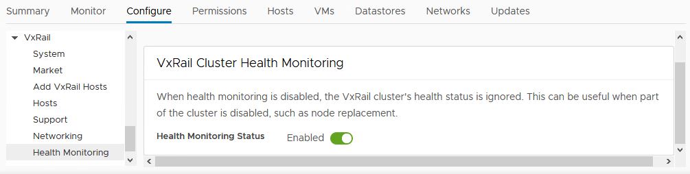 Integritätsüberwachung des VxRail-Clusters
