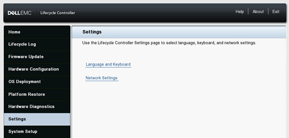 Lifecycle Controller -asetukset