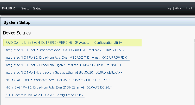 RAIDコントローラーを選択します