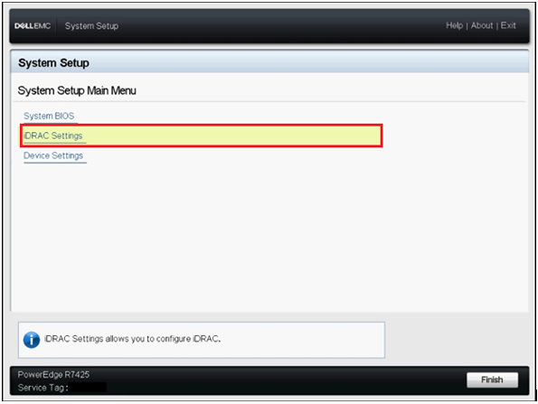 Menú principal de System Setup