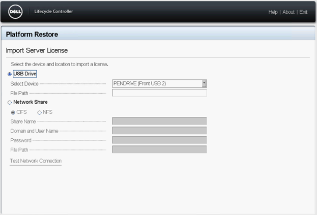 vælg det tilsluttede USB-drev