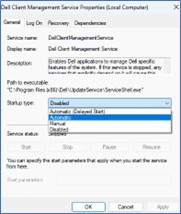 Sélectionnez Automatic (Delayed Start) 