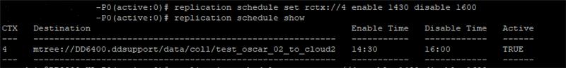 replication schedule set rctx://4 enable 1430 disable 1600