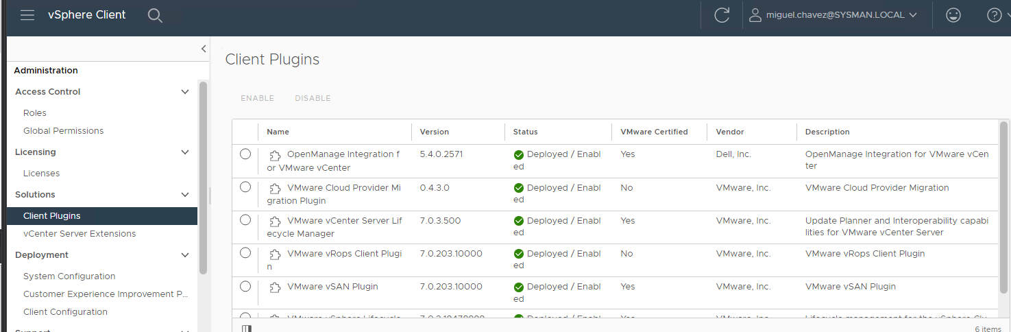 vSphere 用戶端外掛程式