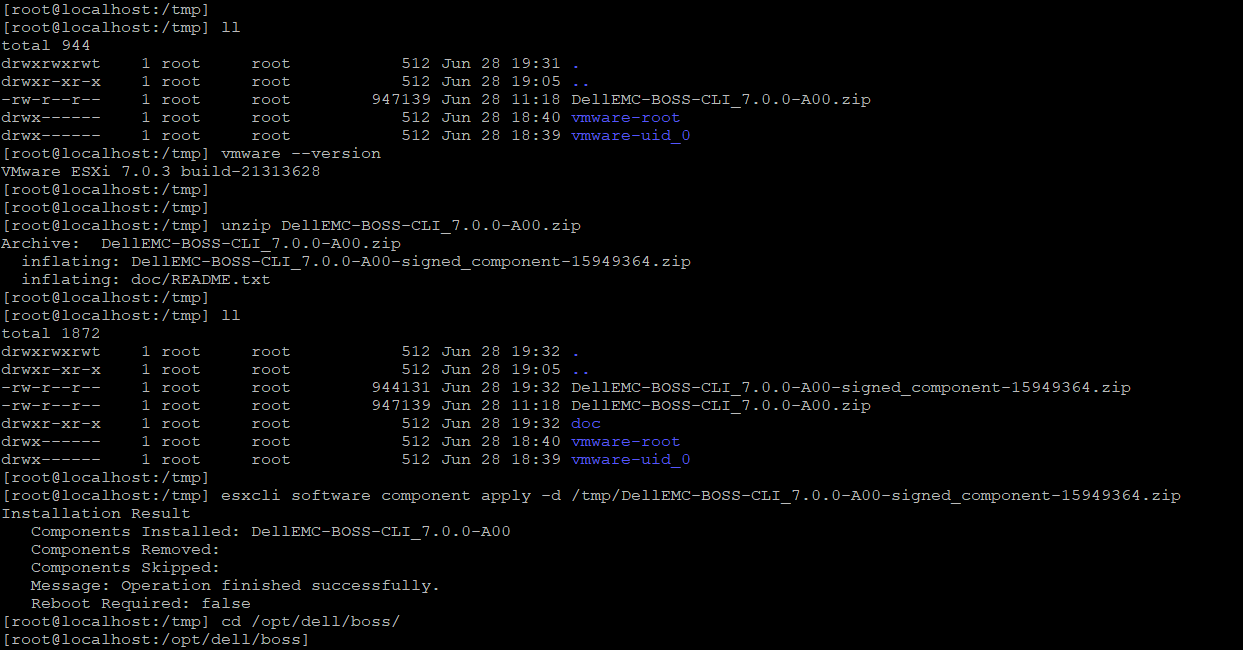 虚拟控制台 1 输出显示安装输出