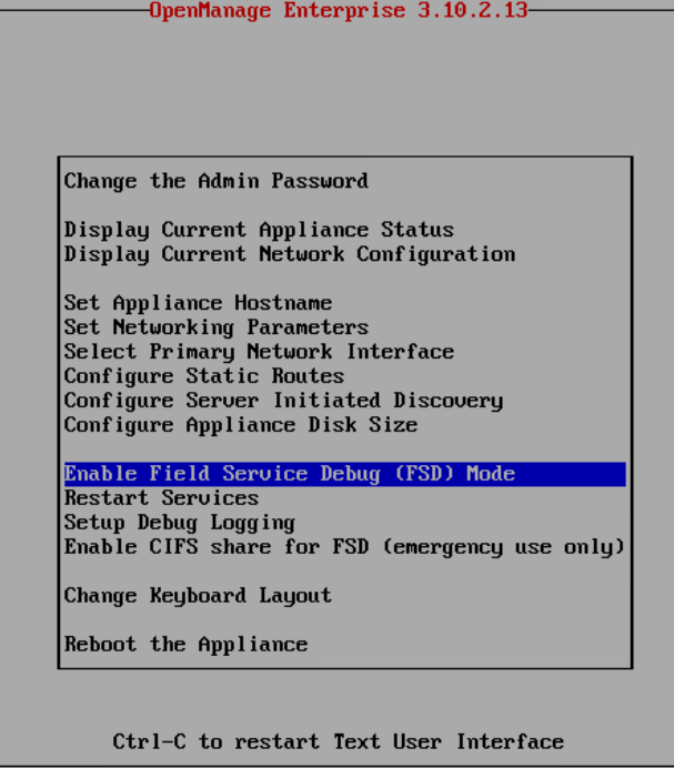 OME TUIビューを使用してFSDを有効にする