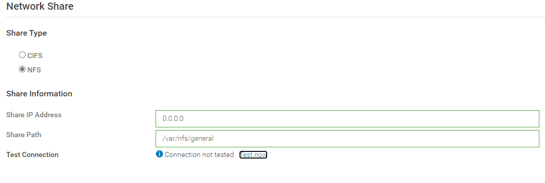 Test de connectivité OME à un partage