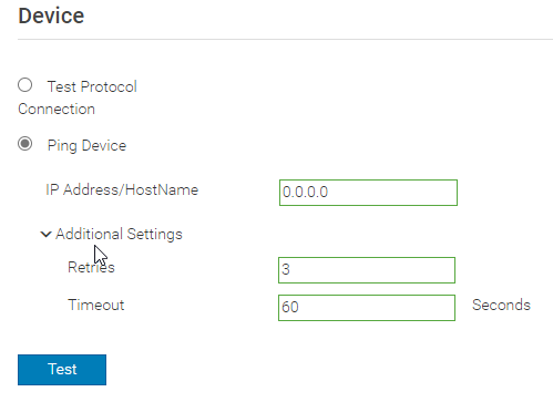 Pingtest van apparaat voor connectiviteit