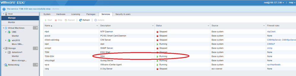 Переконайтеся, що служба SSH працює